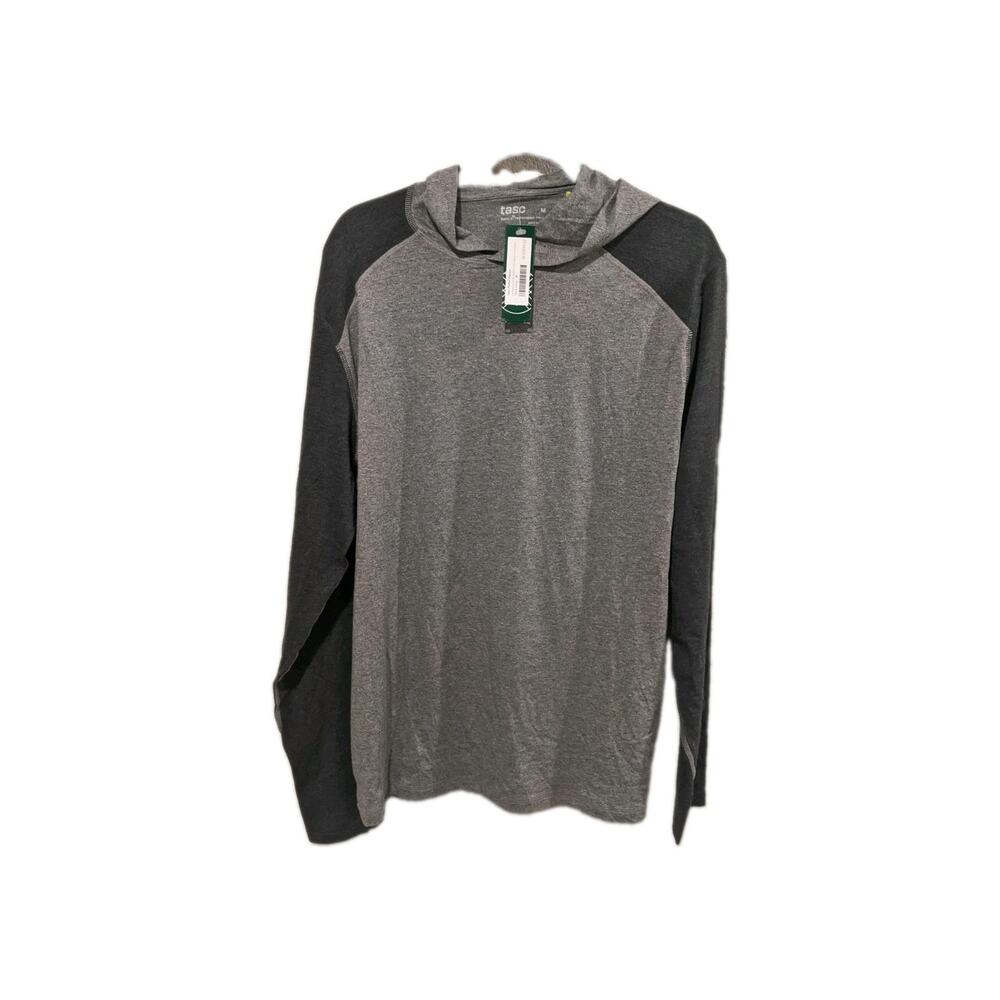 Tasc Carrollton Long Sleeve Blocked Hoodie Grey Organic Cotton Blend Mens Size M